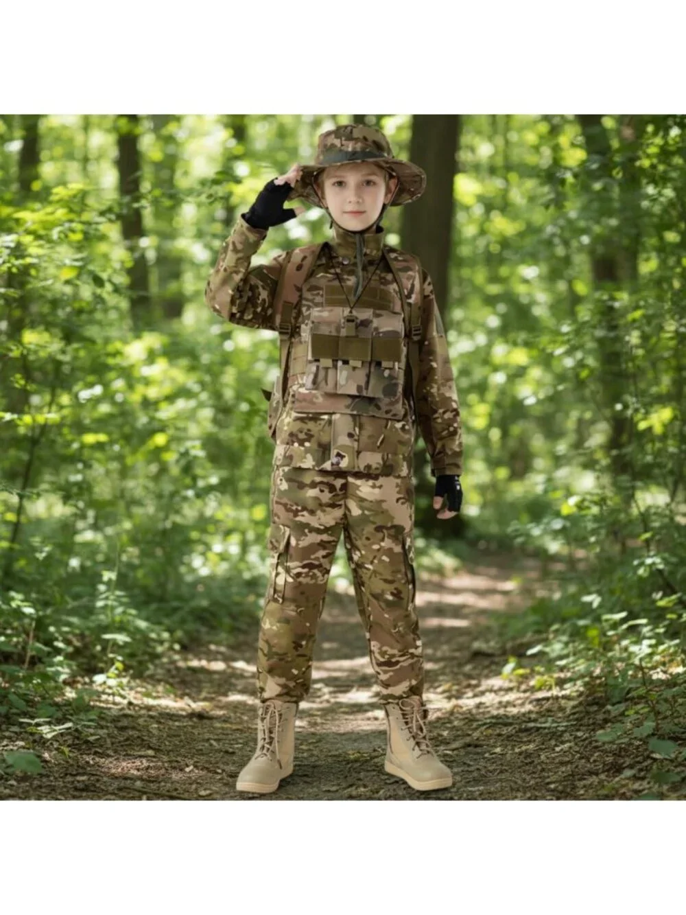 Boys Army Costume - Kids Camo Military Outfit for Halloween & Cosplay Fun